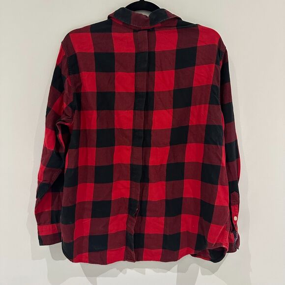 Levi’s Red & Black Buffalo Plaid Boyfriend Fit Button-Back Flannel – XL – EUC - Picture 2 of 5